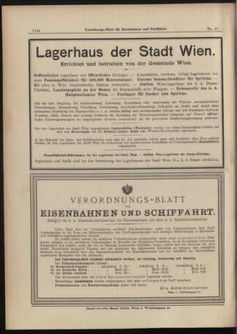 Verordnungs-Blatt für Eisenbahnen und Schiffahrt: Veröffentlichungen in Tarif- und Transport-Angelegenheiten 18980811 Seite: 16