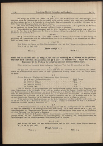 Verordnungs-Blatt für Eisenbahnen und Schiffahrt: Veröffentlichungen in Tarif- und Transport-Angelegenheiten 18980811 Seite: 2