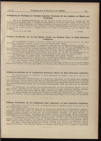 Verordnungs-Blatt für Eisenbahnen und Schiffahrt: Veröffentlichungen in Tarif- und Transport-Angelegenheiten 18980811 Seite: 3