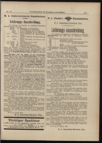 Verordnungs-Blatt für Eisenbahnen und Schiffahrt: Veröffentlichungen in Tarif- und Transport-Angelegenheiten 18980813 Seite: 23