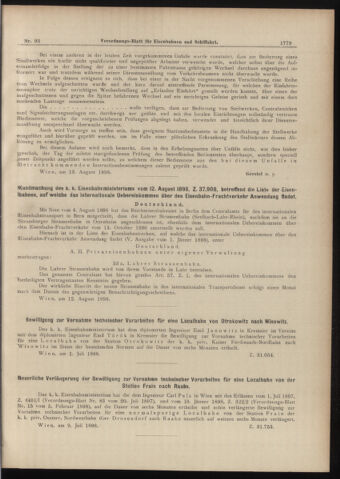 Verordnungs-Blatt für Eisenbahnen und Schiffahrt: Veröffentlichungen in Tarif- und Transport-Angelegenheiten 18980818 Seite: 11