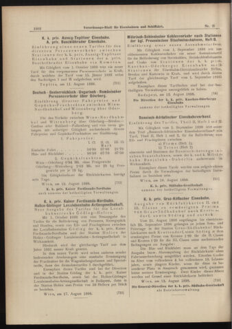 Verordnungs-Blatt für Eisenbahnen und Schiffahrt: Veröffentlichungen in Tarif- und Transport-Angelegenheiten 18980818 Seite: 34