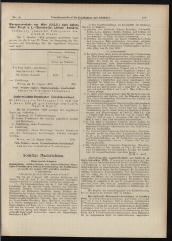 Verordnungs-Blatt für Eisenbahnen und Schiffahrt: Veröffentlichungen in Tarif- und Transport-Angelegenheiten 18980820 Seite: 13