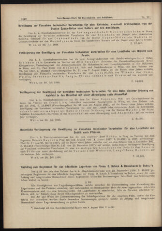 Verordnungs-Blatt für Eisenbahnen und Schiffahrt: Veröffentlichungen in Tarif- und Transport-Angelegenheiten 18980825 Seite: 2