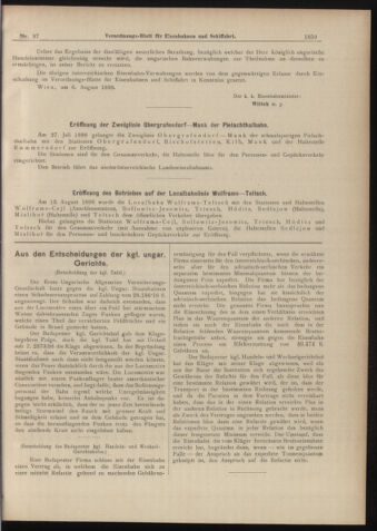 Verordnungs-Blatt für Eisenbahnen und Schiffahrt: Veröffentlichungen in Tarif- und Transport-Angelegenheiten 18980827 Seite: 3