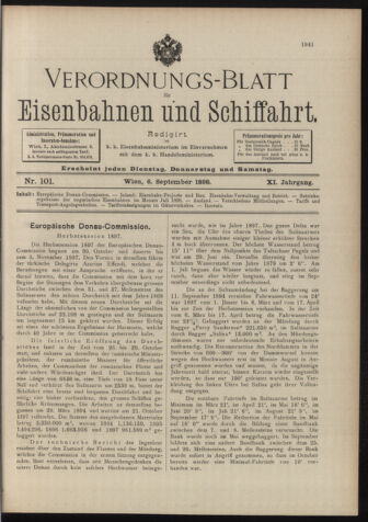 Verordnungs-Blatt für Eisenbahnen und Schiffahrt: Veröffentlichungen in Tarif- und Transport-Angelegenheiten 18980906 Seite: 1