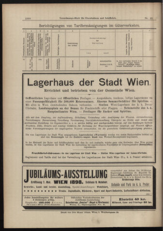 Verordnungs-Blatt für Eisenbahnen und Schiffahrt: Veröffentlichungen in Tarif- und Transport-Angelegenheiten 18980906 Seite: 20