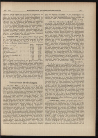 Verordnungs-Blatt für Eisenbahnen und Schiffahrt: Veröffentlichungen in Tarif- und Transport-Angelegenheiten 18980908 Seite: 5