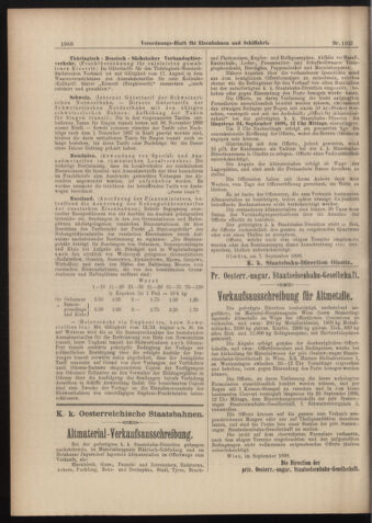 Verordnungs-Blatt für Eisenbahnen und Schiffahrt: Veröffentlichungen in Tarif- und Transport-Angelegenheiten 18980908 Seite: 8