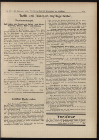 Verordnungs-Blatt für Eisenbahnen und Schiffahrt: Veröffentlichungen in Tarif- und Transport-Angelegenheiten 18980910 Seite: 7