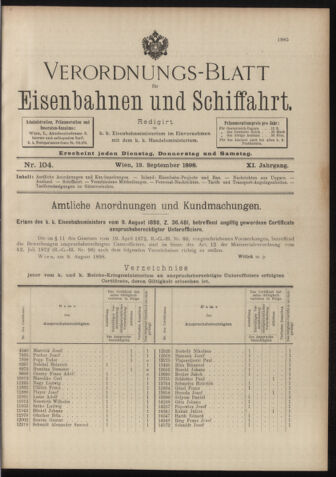 Verordnungs-Blatt für Eisenbahnen und Schiffahrt: Veröffentlichungen in Tarif- und Transport-Angelegenheiten