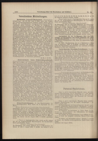 Verordnungs-Blatt für Eisenbahnen und Schiffahrt: Veröffentlichungen in Tarif- und Transport-Angelegenheiten 18980913 Seite: 6