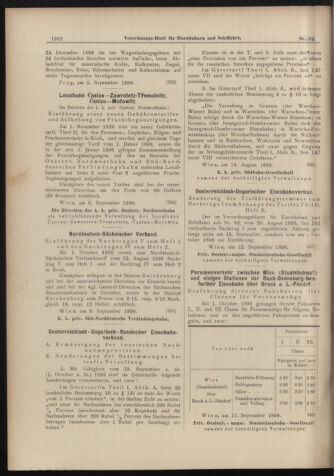 Verordnungs-Blatt für Eisenbahnen und Schiffahrt: Veröffentlichungen in Tarif- und Transport-Angelegenheiten 18980913 Seite: 8