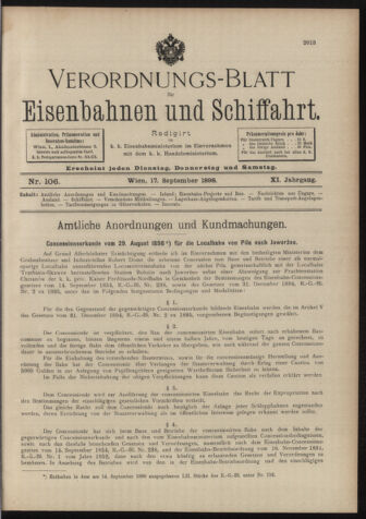 Verordnungs-Blatt für Eisenbahnen und Schiffahrt: Veröffentlichungen in Tarif- und Transport-Angelegenheiten 18980917 Seite: 1