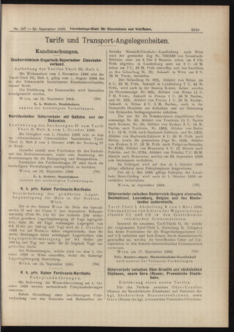 Verordnungs-Blatt für Eisenbahnen und Schiffahrt: Veröffentlichungen in Tarif- und Transport-Angelegenheiten 18980920 Seite: 7