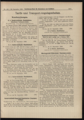 Verordnungs-Blatt für Eisenbahnen und Schiffahrt: Veröffentlichungen in Tarif- und Transport-Angelegenheiten 18980924 Seite: 13