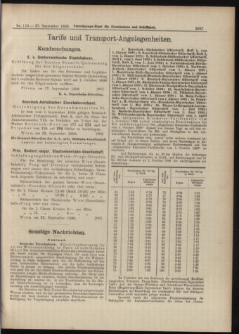 Verordnungs-Blatt für Eisenbahnen und Schiffahrt: Veröffentlichungen in Tarif- und Transport-Angelegenheiten 18980927 Seite: 9