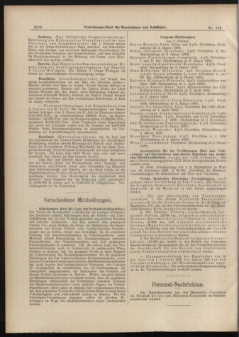 Verordnungs-Blatt für Eisenbahnen und Schiffahrt: Veröffentlichungen in Tarif- und Transport-Angelegenheiten 18981006 Seite: 14