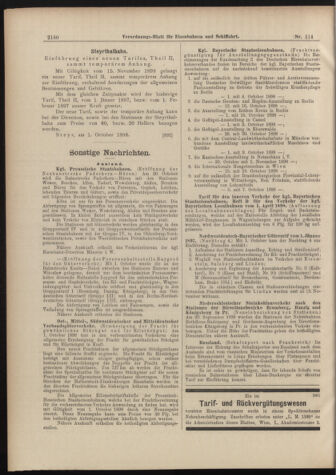 Verordnungs-Blatt für Eisenbahnen und Schiffahrt: Veröffentlichungen in Tarif- und Transport-Angelegenheiten 18981006 Seite: 16