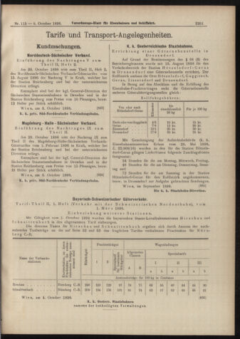 Verordnungs-Blatt für Eisenbahnen und Schiffahrt: Veröffentlichungen in Tarif- und Transport-Angelegenheiten 18981008 Seite: 17