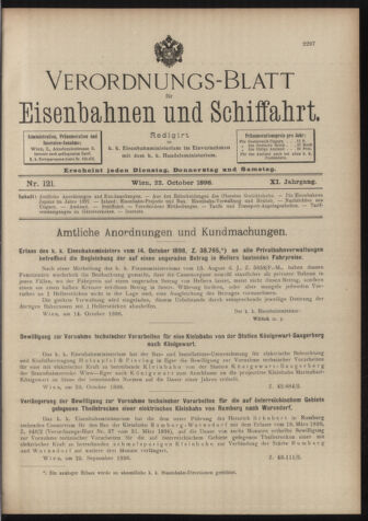 Verordnungs-Blatt für Eisenbahnen und Schiffahrt: Veröffentlichungen in Tarif- und Transport-Angelegenheiten 18981022 Seite: 1