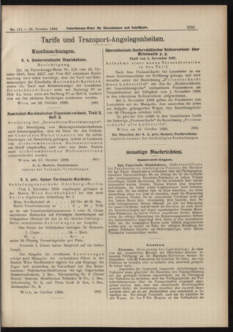 Verordnungs-Blatt für Eisenbahnen und Schiffahrt: Veröffentlichungen in Tarif- und Transport-Angelegenheiten 18981022 Seite: 9