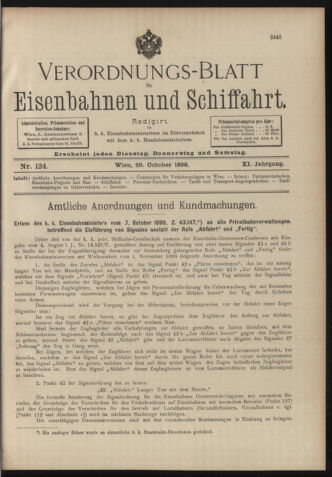 Verordnungs-Blatt für Eisenbahnen und Schiffahrt: Veröffentlichungen in Tarif- und Transport-Angelegenheiten 18981029 Seite: 1