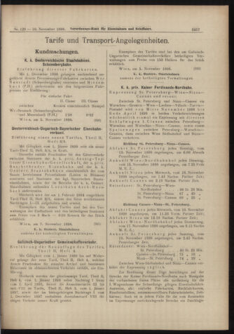 Verordnungs-Blatt für Eisenbahnen und Schiffahrt: Veröffentlichungen in Tarif- und Transport-Angelegenheiten 18981110 Seite: 13