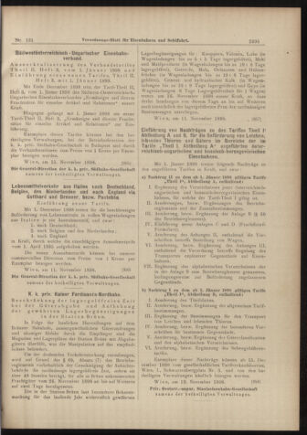 Verordnungs-Blatt für Eisenbahnen und Schiffahrt: Veröffentlichungen in Tarif- und Transport-Angelegenheiten 18981115 Seite: 11