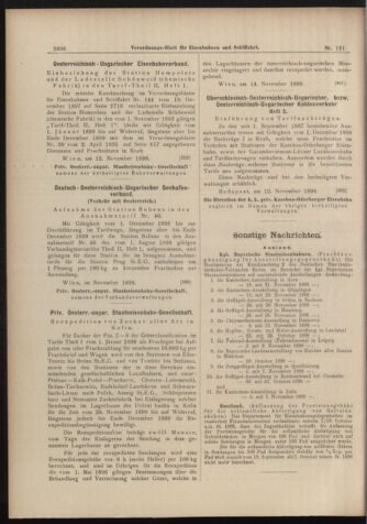 Verordnungs-Blatt für Eisenbahnen und Schiffahrt: Veröffentlichungen in Tarif- und Transport-Angelegenheiten 18981115 Seite: 12