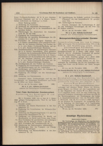 Verordnungs-Blatt für Eisenbahnen und Schiffahrt: Veröffentlichungen in Tarif- und Transport-Angelegenheiten 18981117 Seite: 8