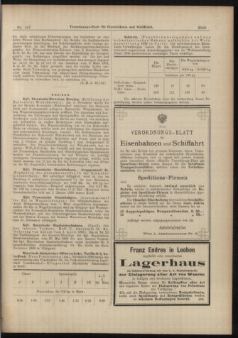 Verordnungs-Blatt für Eisenbahnen und Schiffahrt: Veröffentlichungen in Tarif- und Transport-Angelegenheiten 18981117 Seite: 9