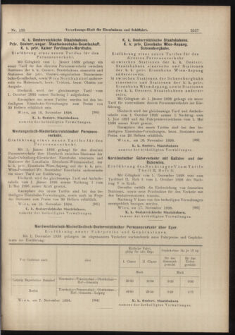 Verordnungs-Blatt für Eisenbahnen und Schiffahrt: Veröffentlichungen in Tarif- und Transport-Angelegenheiten 18981119 Seite: 11