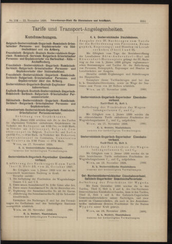 Verordnungs-Blatt für Eisenbahnen und Schiffahrt: Veröffentlichungen in Tarif- und Transport-Angelegenheiten 18981122 Seite: 7