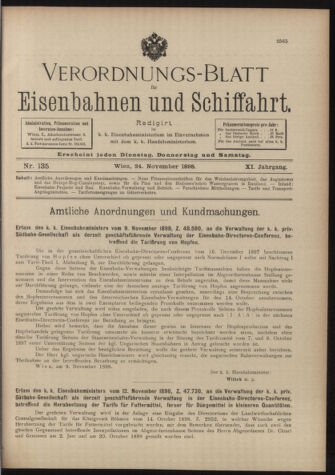 Verordnungs-Blatt für Eisenbahnen und Schiffahrt: Veröffentlichungen in Tarif- und Transport-Angelegenheiten