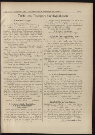 Verordnungs-Blatt für Eisenbahnen und Schiffahrt: Veröffentlichungen in Tarif- und Transport-Angelegenheiten 18981126 Seite: 9