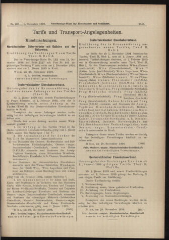 Verordnungs-Blatt für Eisenbahnen und Schiffahrt: Veröffentlichungen in Tarif- und Transport-Angelegenheiten 18981201 Seite: 7