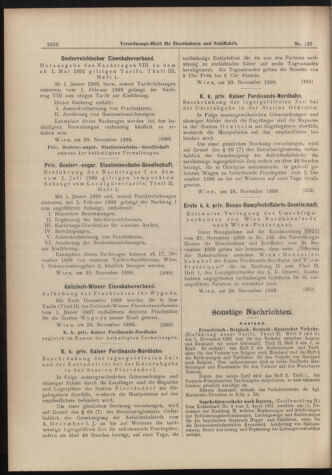 Verordnungs-Blatt für Eisenbahnen und Schiffahrt: Veröffentlichungen in Tarif- und Transport-Angelegenheiten 18981201 Seite: 8