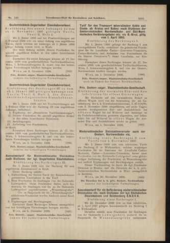 Verordnungs-Blatt für Eisenbahnen und Schiffahrt: Veröffentlichungen in Tarif- und Transport-Angelegenheiten 18981206 Seite: 19