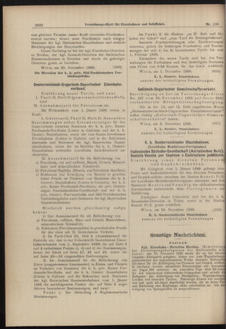 Verordnungs-Blatt für Eisenbahnen und Schiffahrt: Veröffentlichungen in Tarif- und Transport-Angelegenheiten 18981206 Seite: 20