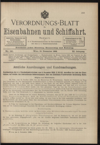 Verordnungs-Blatt für Eisenbahnen und Schiffahrt: Veröffentlichungen in Tarif- und Transport-Angelegenheiten