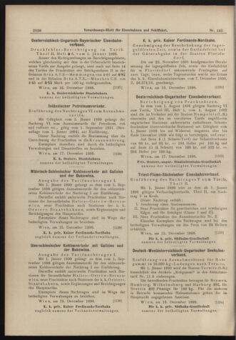 Verordnungs-Blatt für Eisenbahnen und Schiffahrt: Veröffentlichungen in Tarif- und Transport-Angelegenheiten 18981220 Seite: 8