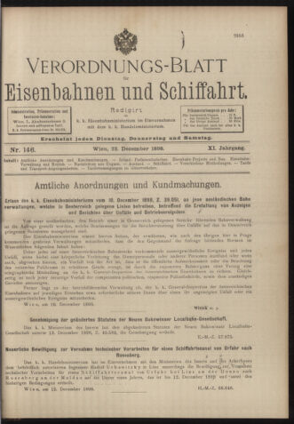 Verordnungs-Blatt für Eisenbahnen und Schiffahrt: Veröffentlichungen in Tarif- und Transport-Angelegenheiten 18981222 Seite: 1