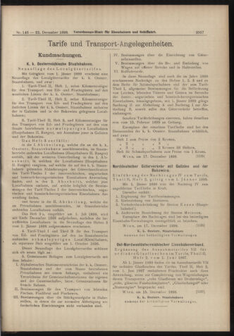 Verordnungs-Blatt für Eisenbahnen und Schiffahrt: Veröffentlichungen in Tarif- und Transport-Angelegenheiten 18981222 Seite: 5