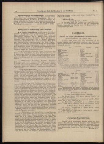 Verordnungs-Blatt für Eisenbahnen und Schiffahrt: Veröffentlichungen in Tarif- und Transport-Angelegenheiten 18990103 Seite: 12