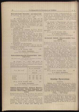 Verordnungs-Blatt für Eisenbahnen und Schiffahrt: Veröffentlichungen in Tarif- und Transport-Angelegenheiten 18990105 Seite: 18