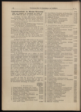 Verordnungs-Blatt für Eisenbahnen und Schiffahrt: Veröffentlichungen in Tarif- und Transport-Angelegenheiten 18990105 Seite: 2