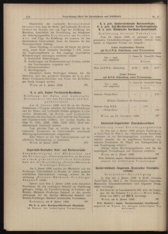 Verordnungs-Blatt für Eisenbahnen und Schiffahrt: Veröffentlichungen in Tarif- und Transport-Angelegenheiten 18990110 Seite: 20