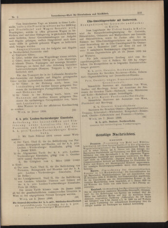 Verordnungs-Blatt für Eisenbahnen und Schiffahrt: Veröffentlichungen in Tarif- und Transport-Angelegenheiten 18990114 Seite: 11