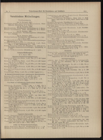 Verordnungs-Blatt für Eisenbahnen und Schiffahrt: Veröffentlichungen in Tarif- und Transport-Angelegenheiten 18990114 Seite: 7